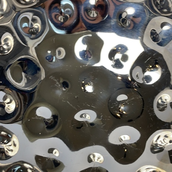 Hammered Metal Double Wall Round Decorative Bowl 9” x 5.5” - Picture 6 of 9